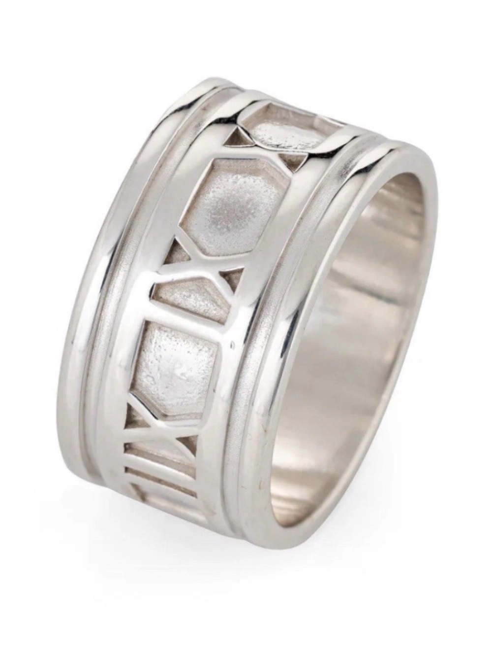 Tiffany & Co. Atlas Ring Size 6.5 Circa 1995 Vintage Sterling Silver Wide Band